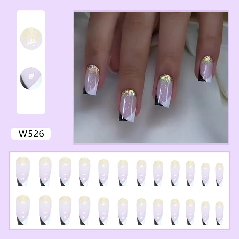 Vivid nail studs for vivid beauty-Wholesale Triangular double spell mandarin duck color French gold powder Nail Stickers