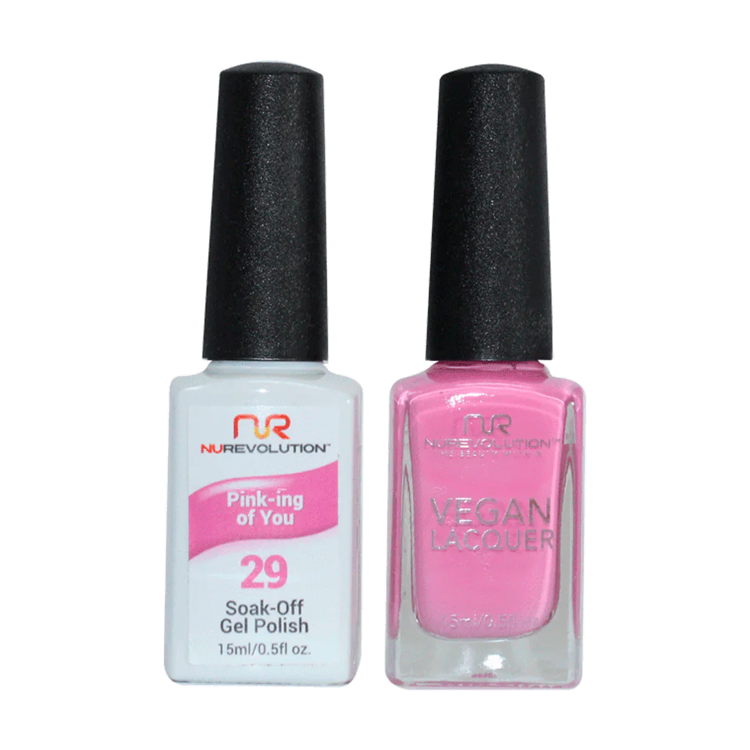 Moon nail studs for moon shine-NuRevolution Trio Duo Gel & Lacquer 029 Pink-ing Of You