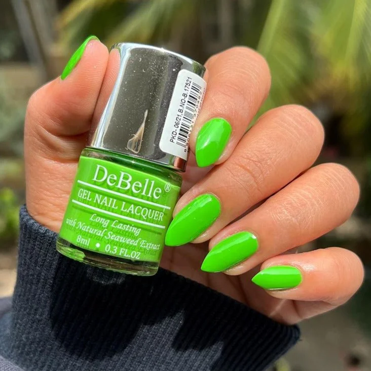 Twinkle nail decals for twinkle beauty-DeBelle Gel Nail Lacquer Matcha Cookie (Parrot Green), 8ml