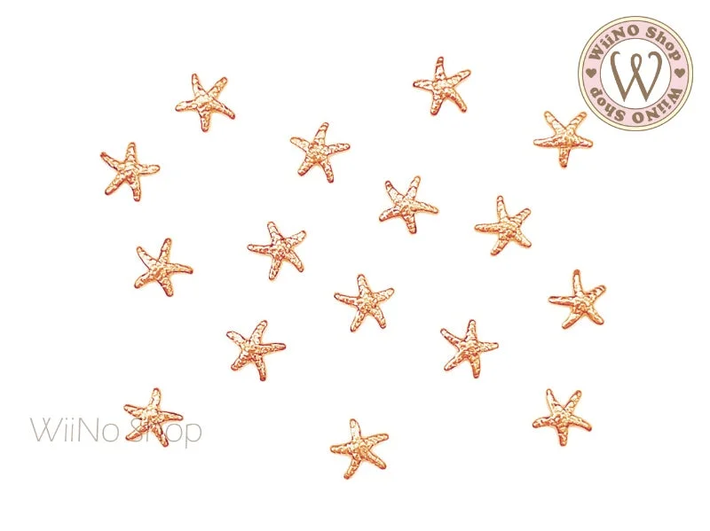 Bronze nail polish for warm tones-Rose Gold Starfish Metal Studs - 10 pcs (5mm)