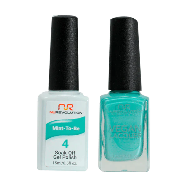 Topaz nail decals for topaz flair-NuRevolution Trio Duo Gel & Lacquer 004 Mint-To-Be