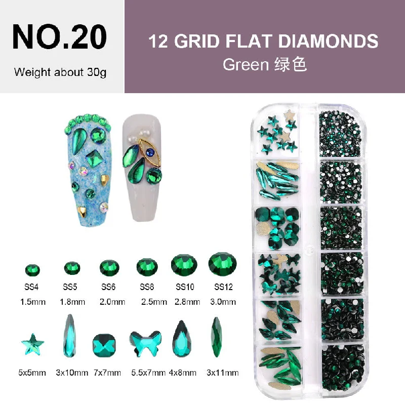 NO.20 green special shape+flat bottom