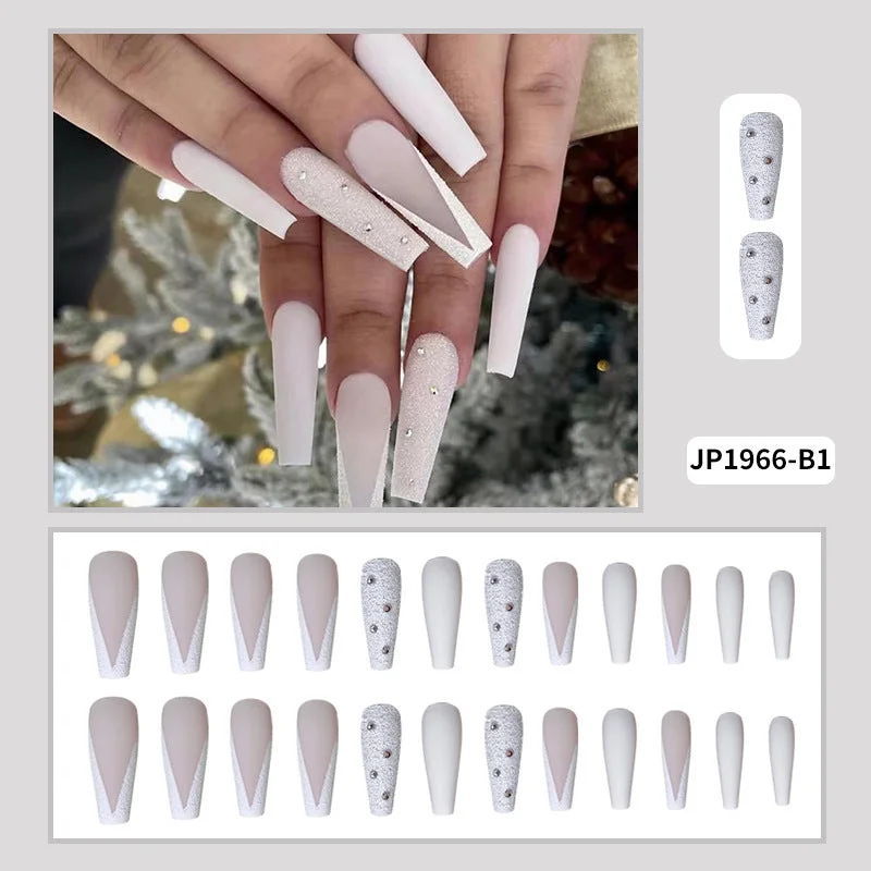 Amethyst nail decals for purple flair-Wholesale Super Long Frosted V-shaped Plastic Manicure Sheet