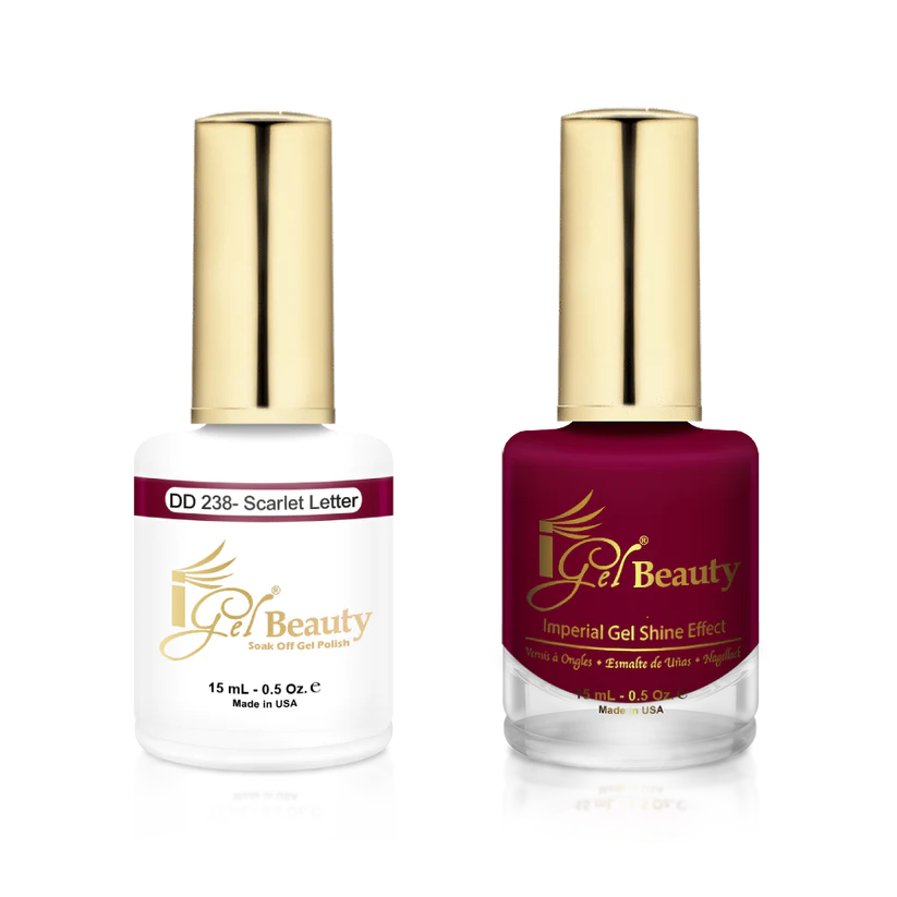 Bronze glitter nail polish-IG238 - IGEL DUO GEL & POLISH 0.5oz - SCARLET LETTER