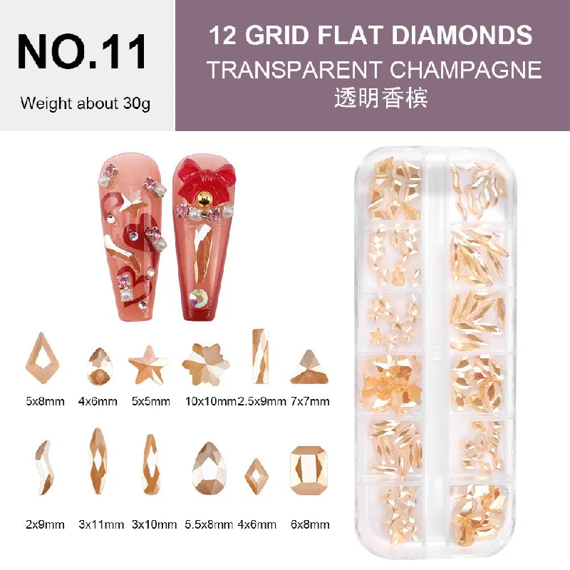 NO.11 transparent champagne, 120 all-shaped