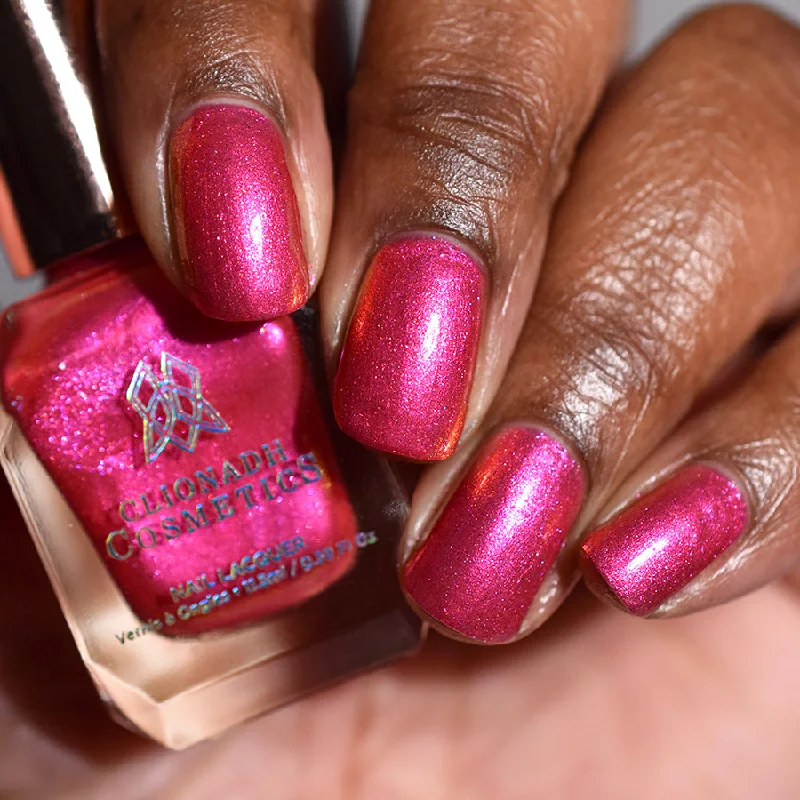 Mirror nail polish for reflective beauty-Clionadh Cosmetics - Pink Starburst Nail Polish