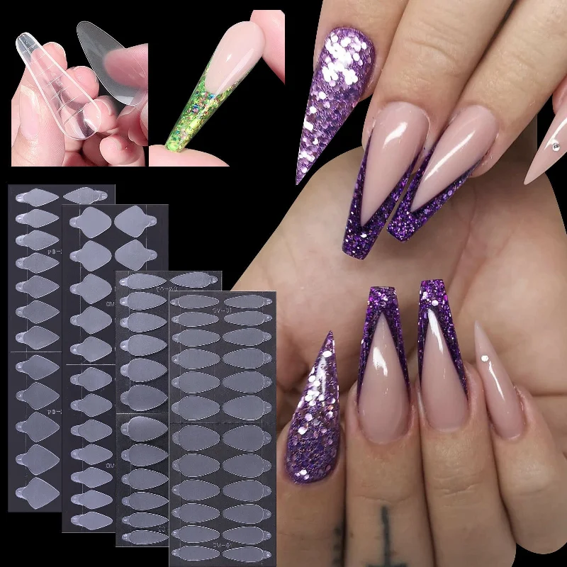 Amethyst nail decals for amethyst shine-Wholesale manicure crystal nail film, no scrub, no paper support extension glue