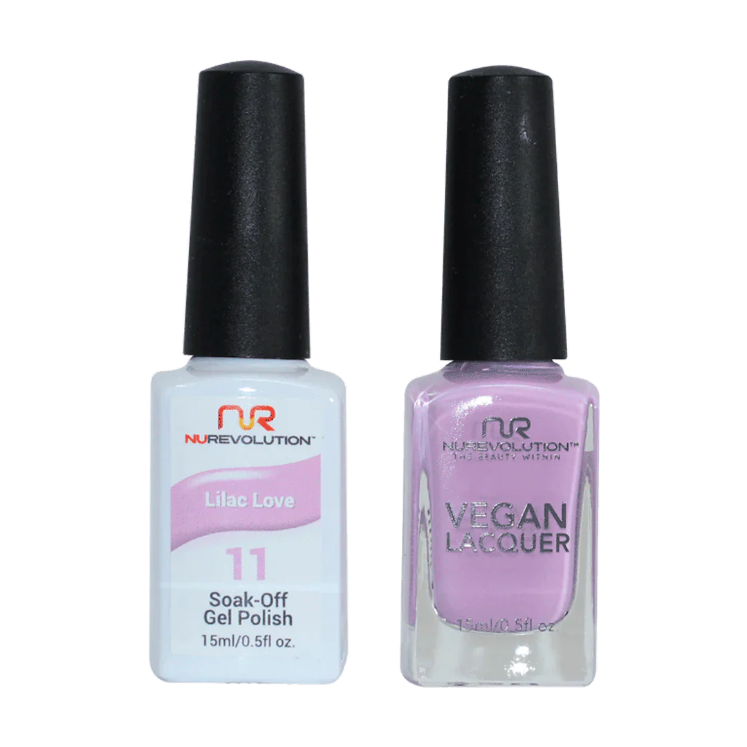 Stone nail polish for stone elegance-NuRevolution Trio Duo Gel & Lacquer 011 Lilac Love