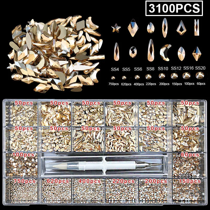 Set of 23 Champagne Plated 21 Compartments-3100pcs