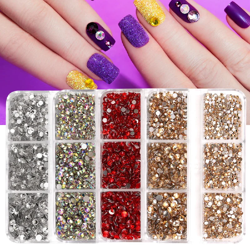 Elegant nail studs for elegant shine-Flat bottom rhinestones 1728pcs/box