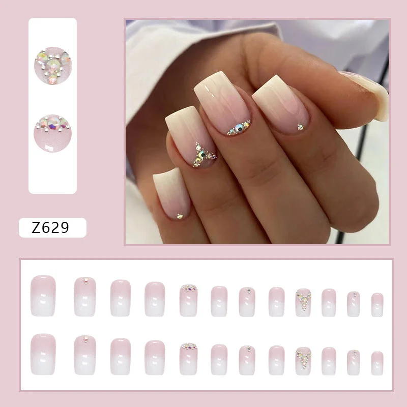 Flash nail gems for flash shine-Wholesale pure desire gradient milk white powder Nail Stickers