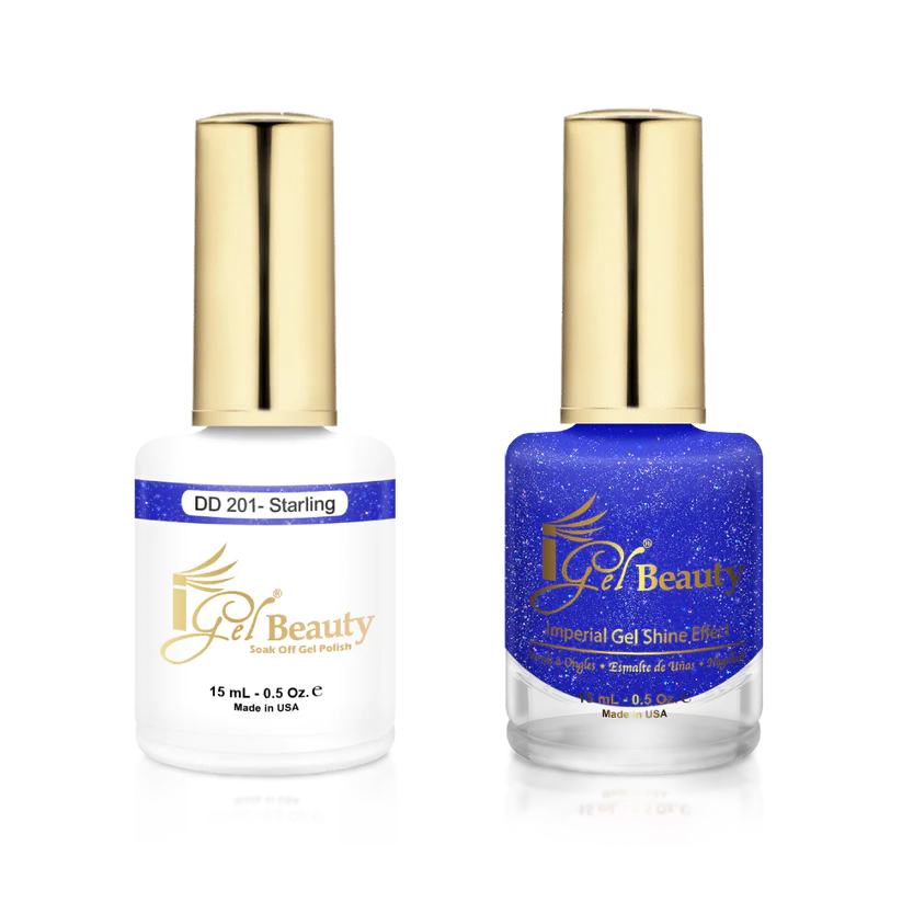 Platinum nail decals for platinum flair-IG201 - IGEL DUO GEL & POLISH 0.5oz - STARLING