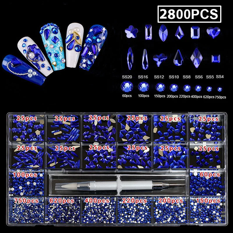 Set of 13 Dark Blue 21 Grid-2800pcs