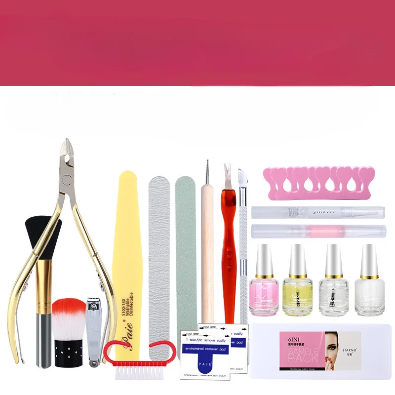 Spot nail polish for spotty elegance-Wholesale manicure tool exfoliating scissors scrub strip home professional manicure care full set