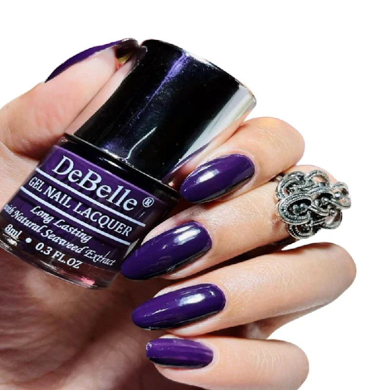 Plush nail studs for plush designs-DeBelle Gel Nail Lacquer Royale' Viola - (Dark Violet Nail Color), 8ml