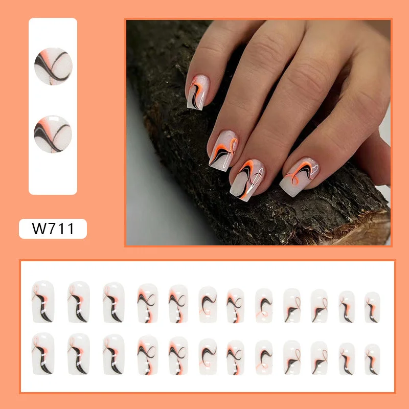 Leaf nail decals for leafy beauty-Wholesale Mid-Long Irregular Stripe Corrugated Nail Stickers