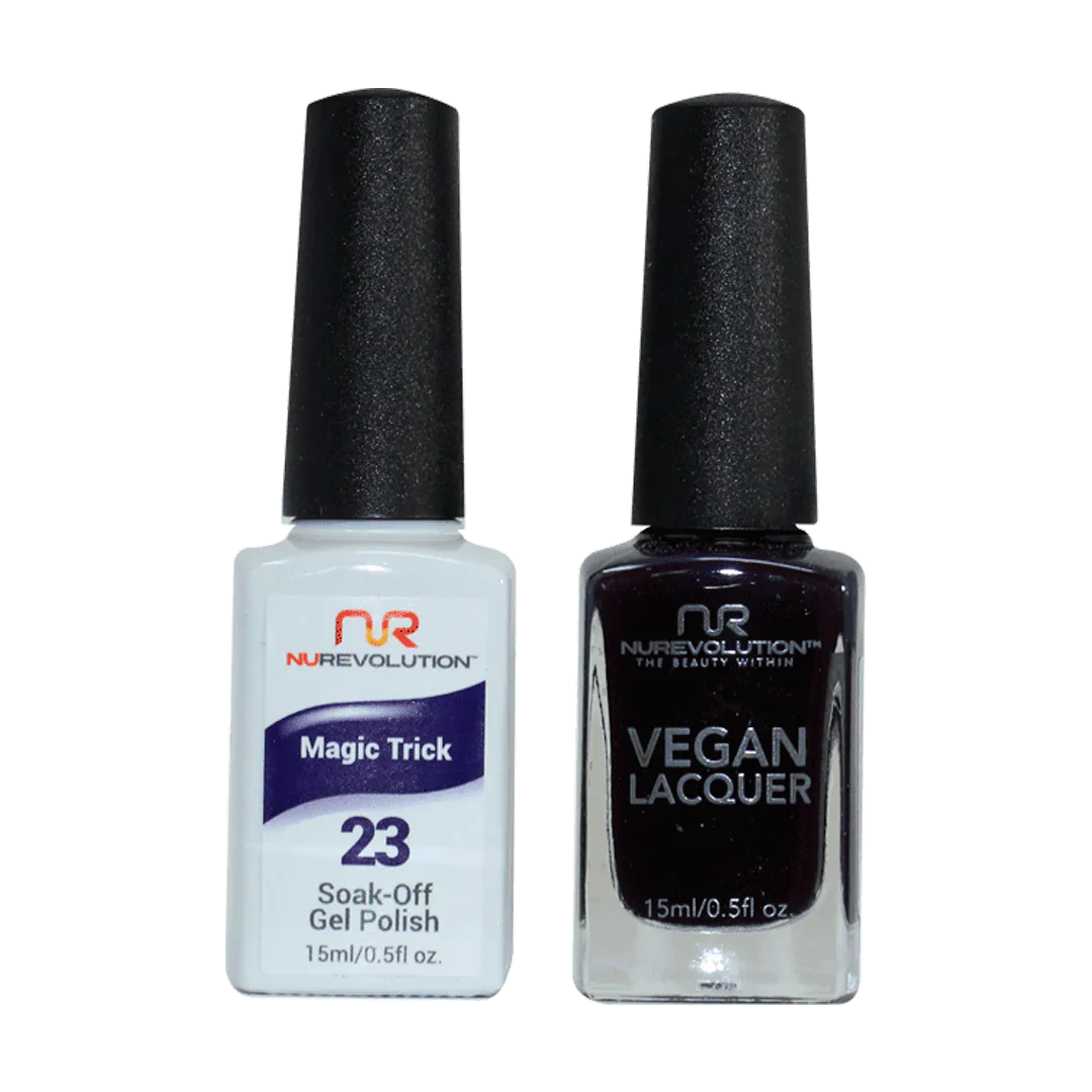 Wave nail studs for wave charm-NuRevolution Trio Duo Gel & Lacquer 023 Magic Trick