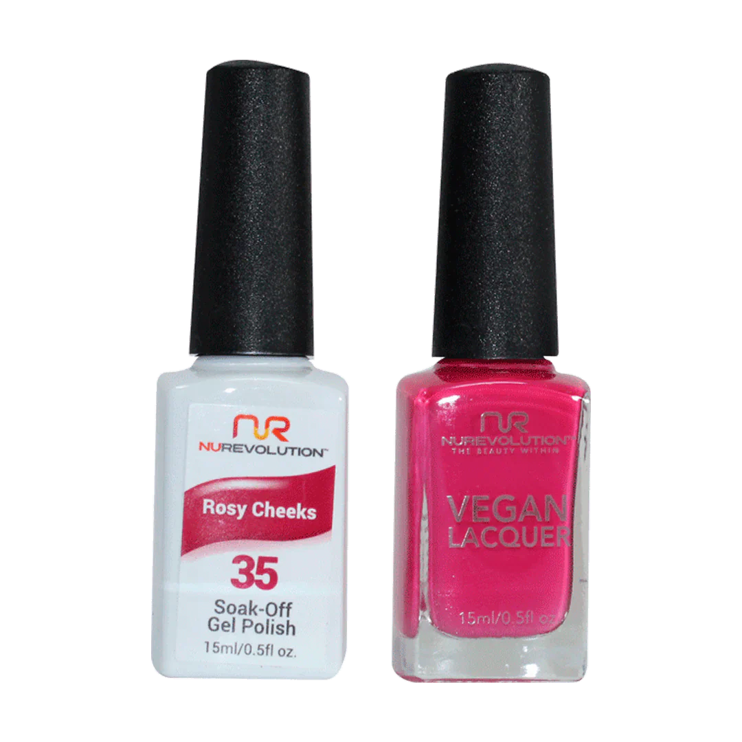 Aztec nail decals for aztec flair-NuRevolution Trio Duo Gel & Lacquer 035 Rosy Cheeks