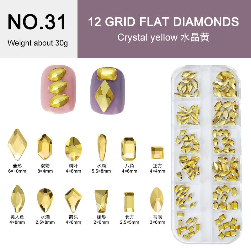 120 NO.31 crystal yellow shaped drills