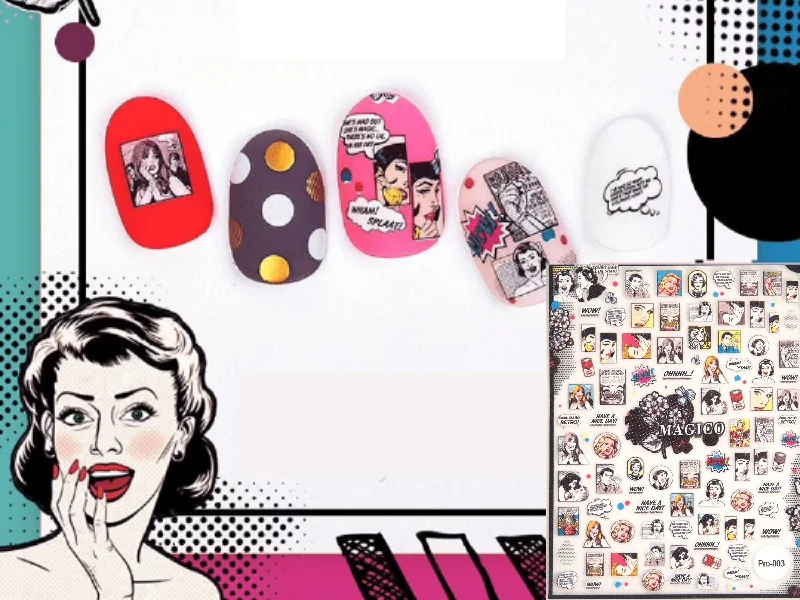 Satin nail decals for satin flair-Pin-up Girl Nail Art Sticker