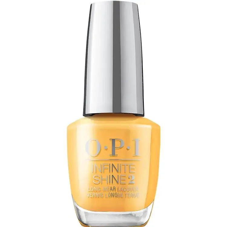 Electric nail studs for electric vibes-OPI Infinite Shine Marigolden Hour