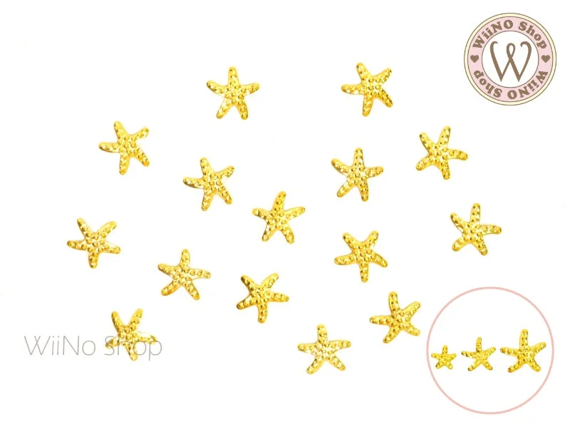 Twinkle nail strips for starry nights-Gold Starfish Metal Studs - 10 pcs (3/5/6mm)