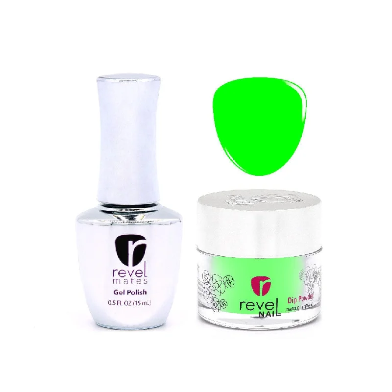 Topaz nail decals for topaz beauty-D393 Charged Green Crème Gel Polish + Dip Set