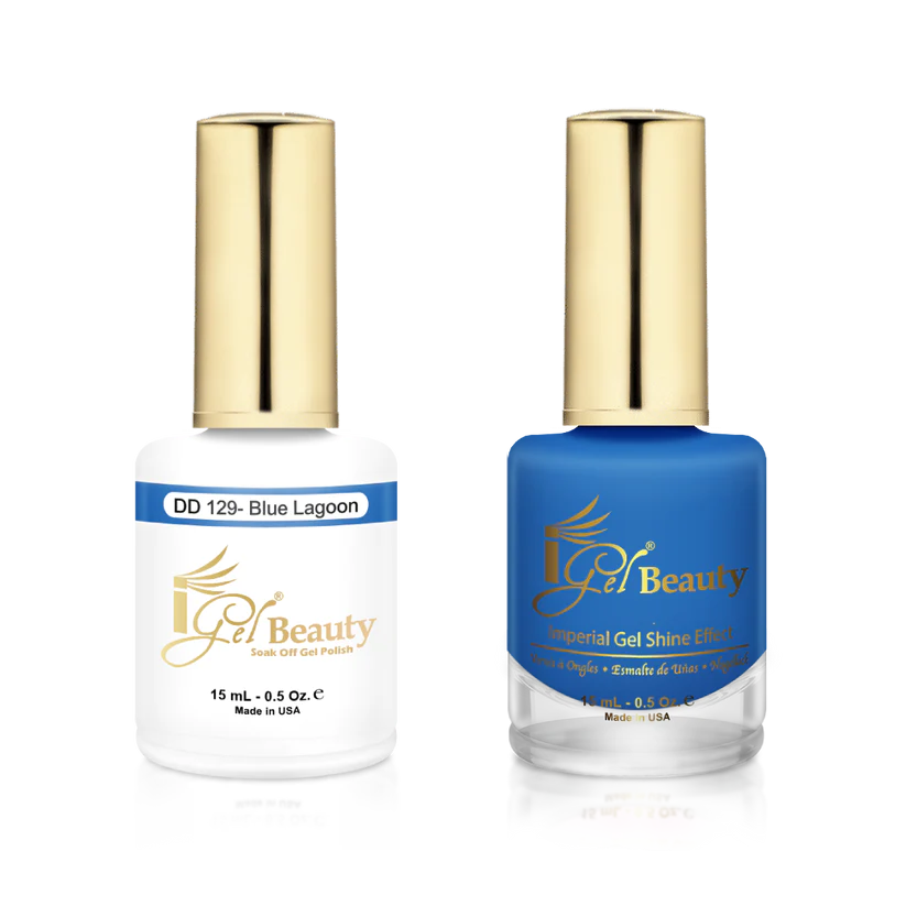 Subtle nail wraps for subtle flair-IG129 - IGEL DUO GEL & POLISH 0.5oz - BLUE LAGOON